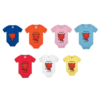 Body niemowlęce z grafiką "Diablica Tatusia" 7 kolorów do wyboru
